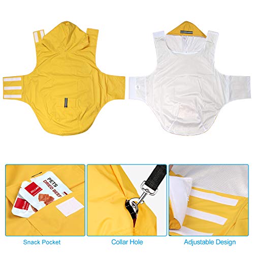 Zellar Impermeable para Perros con Capucha y Collar Agujero y Tiras reflectoras seguras, Ultra-Light Transpirable Impermeable 100% Chaqueta para Lluvia medianos Perro de Raza Grande Zellar Impermeable para Perros con Capucha y Collar Agujero y Tiras reflectoras seguras, Ultra-Light Transpirable Impermeable 100% Chaqueta para Lluvia medianos Perro de Raza Grande
