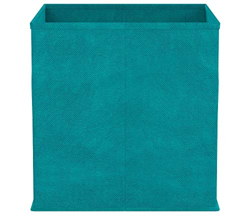 Zeller 14138 - Caja de almacenaje de tela, plegable, 28 x 28 x 28 cm, color petróleo