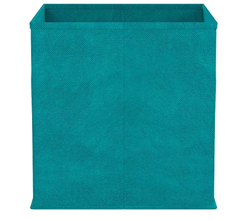 Zeller 14138 - Caja de almacenaje de tela, plegable, 28 x 28 x 28 cm, color petróleo Zeller 14138 - Caja de almacenaje de tela, plegable, 28 x 28 x 28 cm, color petróleo