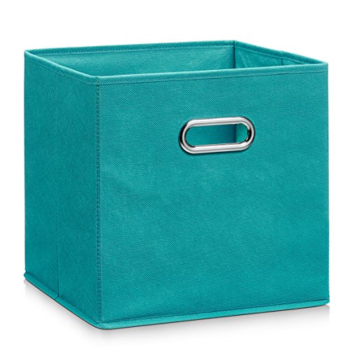 Zeller 14138 - Caja de almacenaje de tela, plegable, 28 x 28 x 28 cm, color petróleo Zeller 14138 - Caja de almacenaje de tela, plegable, 28 x 28 x 28 cm, color petróleo