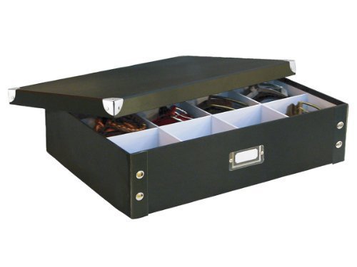 Zeller 17789 Caja para Corbatas Y Cinturones, Cartón, Cardboard, Negro, 44.5x31.5x11 cm Zeller 17789 Caja para Corbatas Y Cinturones, Cartón, Cardboard, Negro, 44.5x31.5x11 cm