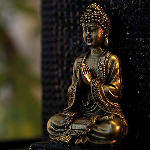 Zen Light Buda meditación Dorada Figura Decorativa, Resina, Talla única