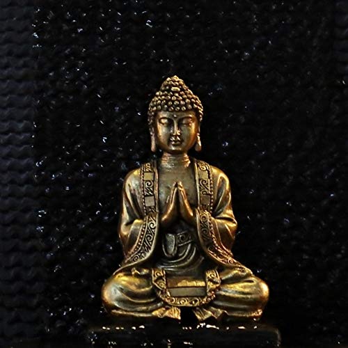 Zen Light Buda meditación Dorada Figura Decorativa, Resina, Talla única