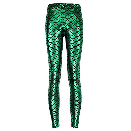 zencardery Cintura Alta Punk Rock Harajuku Entrenamiento Push Up Fitness Sexy Estampado 3D Sirena Escala De Pescado Mujeres Leggings Plus Size Pants