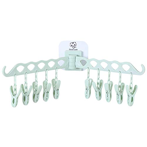 Zengbang Colgadores para Ropa Percha Autoadhesivo de Pared Clip para Colgar Calcetines Trapo con 10 Clip Percha de Plastico per la Casa Cocina Baño (Verde, 48 * 14 cm) Zengbang Colgadores para Ropa Percha Autoadhesivo de Pared Clip para Colgar Calcetines Trapo con 10 Clip Percha de Plastico per la Casa Cocina Baño (Verde, 48 * 14 cm)