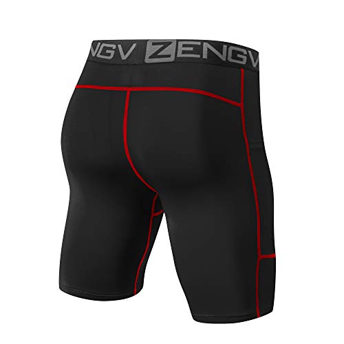 ZENGVEE 3 Piezas Mallas Hombre de Secado Rápido para Pantalon Corto Hombre Deporte para Gym, Yoga, Running(3Black-L)