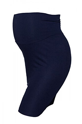 Zeta Ville - Premama Midi Falda de Tubo Banda Barriga elástica - para Mujer 066c (Armada, 44, 2XL)