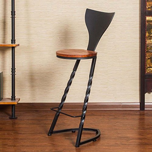 ZfgG Silla de Bar de Hierro Silla Alta Silla de Comedor cafetería de Madera Maciza Taburete Barra de Ocio Silla Mostrador de Restaurante de Cocina