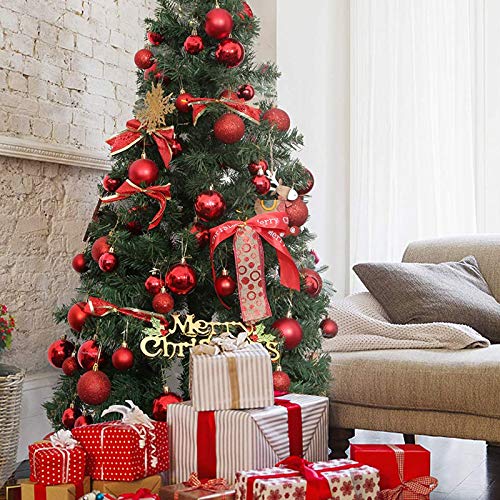 ZFYQ 100Pcs Bolas de Navidad, Juego de Adornos para Colgar Decorativos para Decoración Navideña de Arboles de Navidad, Rojo