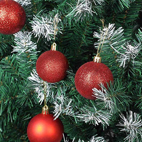 ZFYQ 100Pcs Bolas de Navidad, Juego de Adornos para Colgar Decorativos para Decoración Navideña de Arboles de Navidad, Rojo