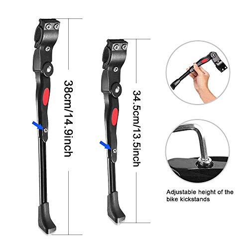 ZFYQ Pata de Cabra para Bicicleta, Aluminio Soporte Ajustable del Retroceso de Bici Caballete Bicicleta con Llave Hexagonal y Campana De Bicicleta ZFYQ Pata de Cabra para Bicicleta, Aluminio Soporte Ajustable del Retroceso de Bici Caballete Bicicleta con Llave Hexagonal y Campana De Bicicleta