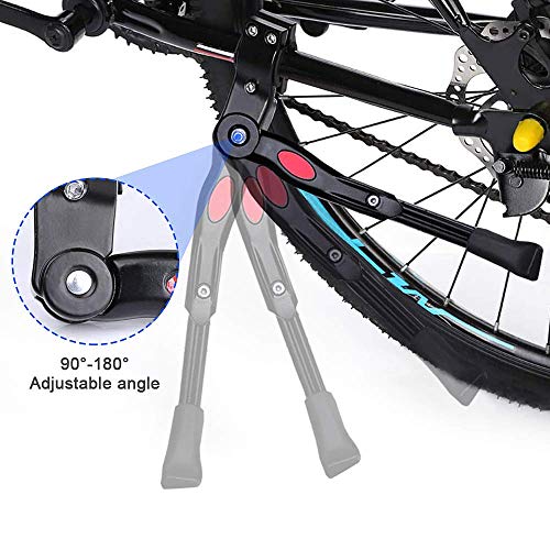ZFYQ Pata de Cabra para Bicicleta, Aluminio Soporte Ajustable del Retroceso de Bici Caballete Bicicleta con Llave Hexagonal y Campana De Bicicleta