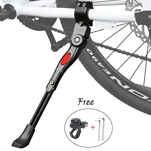 ZFYQ Pata de Cabra para Bicicleta, Aluminio Soporte Ajustable del Retroceso de Bici Caballete Bicicleta con Llave Hexagonal y Campana De Bicicleta