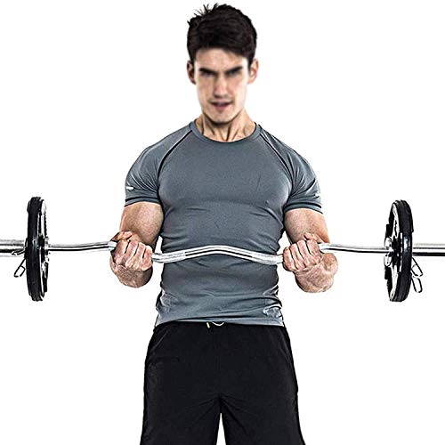 ZG-HOME Antideslizantes Barra de Levantamiento de Pesas Estándar EZ Curl Bar 120cm/150cm de Cromo Macizo,con 2 nueces Unisex Adulto,para Biceps y Triceps,Aptitud,Ø 25 mm1.5M(5ft) Ø 25mm ZG-HOME Antideslizantes Barra de Levantamiento de Pesas Estándar EZ Curl Bar 120cm/150cm de Cromo Macizo,con 2 nueces Unisex Adulto,para Biceps y Triceps,Aptitud,Ø 25 mm1.5M(5ft) Ø 25mm