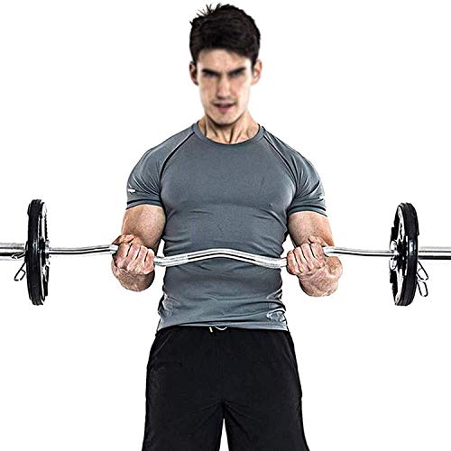 ZG-HOME Antideslizantes Barra de Levantamiento de Pesas Estándar EZ Curl Bar 120cm/150cm de Cromo Macizo,con 2 nueces Unisex Adulto,para Biceps y Triceps,Aptitud,Ø 25 mm1.5M(5ft) Ø 25mm