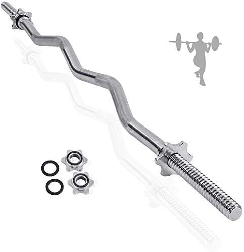 ZG-HOME Antideslizantes Barra de Levantamiento de Pesas Estándar EZ Curl Bar 120cm/150cm de Cromo Macizo,con 2 nueces Unisex Adulto,para Biceps y Triceps,Aptitud,Ø 25 mm1.5M(5ft) Ø 25mm ZG-HOME Antideslizantes Barra de Levantamiento de Pesas Estándar EZ Curl Bar 120cm/150cm de Cromo Macizo,con 2 nueces Unisex Adulto,para Biceps y Triceps,Aptitud,Ø 25 mm1.5M(5ft) Ø 25mm