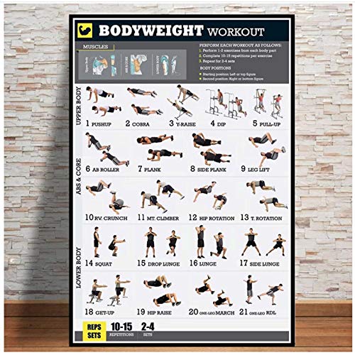 ZGHDHR Entrenamiento con mancuernas Ejercicio de culturismo Tabla de peso corporal Yoga Gimnasio Póster Impresiones Arte de la pared Pintura Habitación Decoración para el hogar -60x80 Cm Sin marco ZGHDHR Entrenamiento con mancuernas Ejercicio de culturismo Tabla de peso corporal Yoga Gimnasio Póster Impresiones Arte de la pared Pintura Habitación Decoración para el hogar -60x80 Cm Sin marco