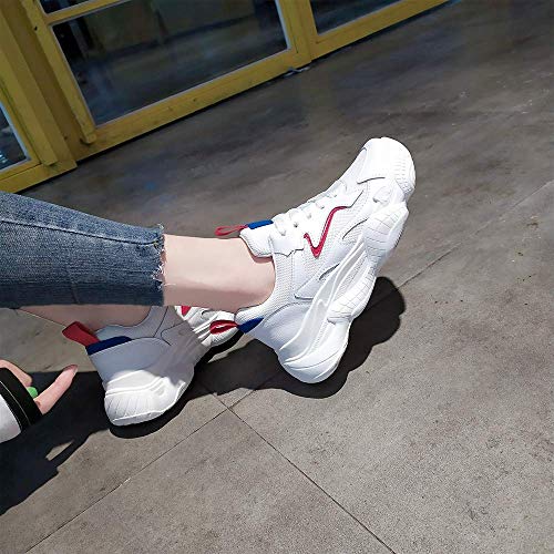 ZGYQGOO Zapatillas de Correr para Mujer Zapatillas de Deporte Harajuku en Aumento Plataforma de Altura amortiguadora Transpirable Wave Sports Walking