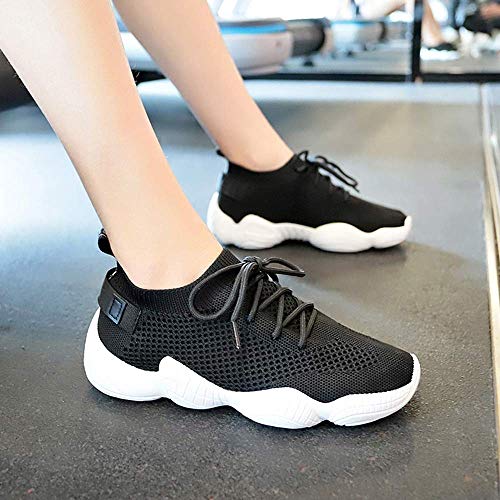 ZGYQGOO Zapatillas de Deporte Mujer Malla con Cordones Plataforma Plana sólida Tejido elástico Superficial Tejido Primavera Otoño Cuñas Zapatos para Mujeres ZGYQGOO Zapatillas de Deporte Mujer Malla con Cordones Plataforma Plana sólida Tejido elástico Superficial Tejido Primavera Otoño Cuñas Zapatos para Mujeres