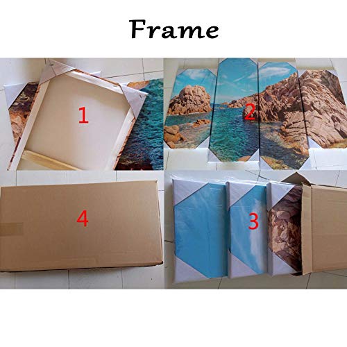 ZHANGGONG 5 Panel Impresiones sobre Lienzo Imprimir Pintura Arte De La Pared Imagen Modular Canvas Poster Decoración del Hogar Paisaje del Barco del Mar del Sol Navidad Cuadro/150X80CM