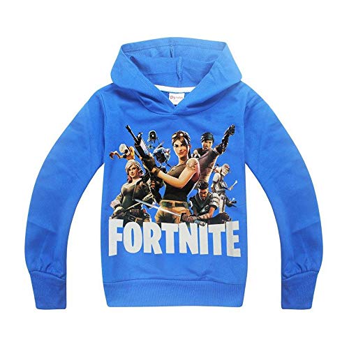 zhaojiexiaodian Chicos Unisex Impresión 3D Pullover Niño Jogging Sudaderas Sudaderas Chándal Ropa Deportiva Jumper Hip Hop Streetwear Tops con Capucha (Azul, 120)