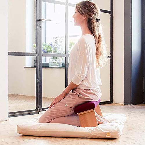 ZHDDM Banco Alto de Meditación Tapizado y Plegable, Taburete de Yoga, Banco de Meditación para Una Meditación Profunda, Ergonómico, para la Ceremonia del Té, Seiza, Yoga, Meditación Profunda