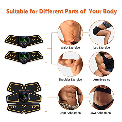 ZHENROG Electroestimulador Muscular Abdominales, EMS USB Recargable Estimulador Muscular Abdominales para Abdomen/Cintura/Pierna/Brazo/Glúteos