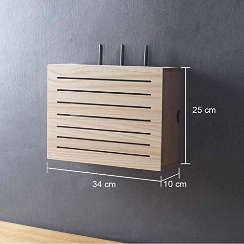 Zhenwo Caja De Almacenamiento De Cable De Carga Inalámbrica Estantes De Madera Router WiFi Estantes De Almacenamiento Armario De Almacenamiento En Rack Top Box Caja De Cable Muebles,A