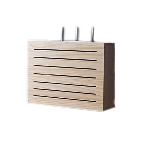 Zhenwo Caja De Almacenamiento De Cable De Carga Inalámbrica Estantes De Madera Router WiFi Estantes De Almacenamiento Armario De Almacenamiento En Rack Top Box Caja De Cable Muebles,A