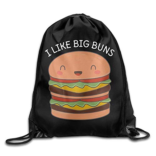 ZHIZIQIU Kawaii Big Burger Pun Drawstring Backpack Bag Beam Mouth Gym Sack Shoulder Bags For Men/Women