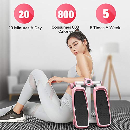 ZHLZH Minibicicleta Estática/Aparato De Entrenamiento Stepper con Resistencia Regulable Y Consola Inalámbrica – Stepper Up-Down para Principiantes Y Usuarios Avanzados, Pequeño Y Compacto,Pink