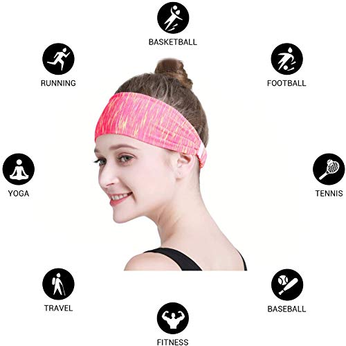 ZHOUZHOU 3 Piezas Diademas Deportiva Antideslizante Cintas de Pelo,elásticas Diadema Deportiva,Diadema Sudor para Mujeres y Hombres,Cinta Deportiva para Yoga,Running,Gimnasio,Tenis, Ciclismo