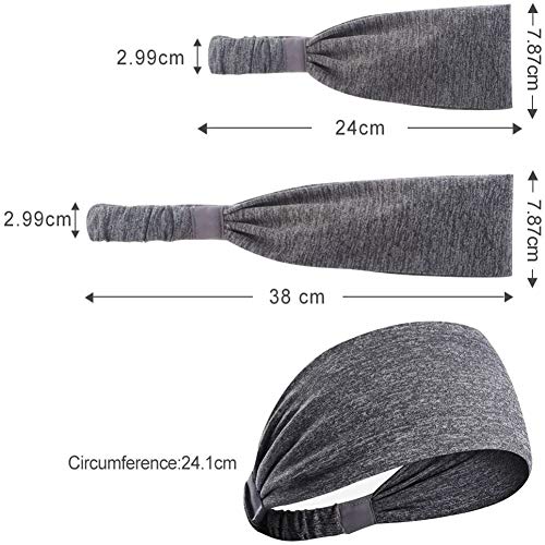 ZHOUZHOU 3 Piezas Diademas Deportiva Antideslizante Cintas de Pelo,elásticas Diadema Deportiva,Diadema Sudor para Mujeres y Hombres,Cinta Deportiva para Yoga,Running,Gimnasio,Tenis, Ciclismo