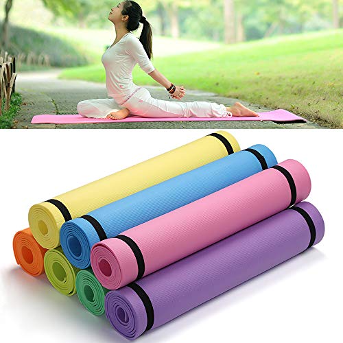 Zhualemon mnvxcbxv - Manta antideslizante para yoga (4 mm, absorción de sudor, cubierta blanda), color amarillo