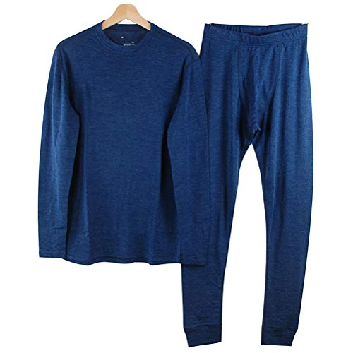ZHUSHI BNNY - Juego de ropa interior térmica para hombre, 100% lana merino para invierno, transpirable, 210 g/m², peso superior (color: 02, talla: S)
