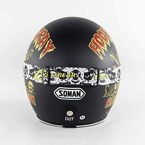 ZHXH Open Vintage Harley Motorcycle Jet Helmet Dot Certification Light Hombres y mujeres Temporadas para adultos 3/4 Máscara Gafas Casco + Guantes
