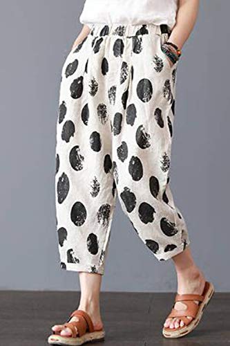 Zilcremo Pantalones Harem Casual para Mujer Pantalones Vintage Holgados Palazzo Crop Tienda Online De 4XL