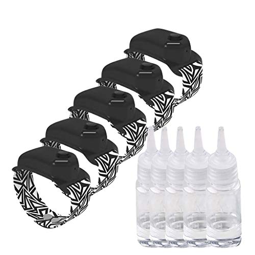 Zilosconcy 5PCS Portátil Jabón Pulsera Dispensador de Mano con 5 Botella Pico, Recargable de Gel de Lavado de líquido ，para Adultos y niños