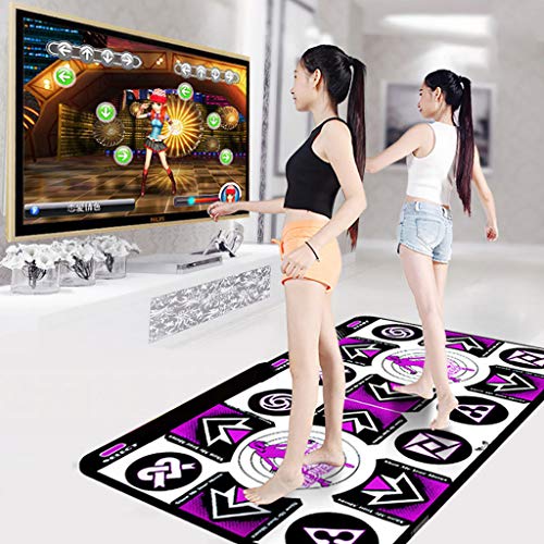 Zilosconcy Alfombra de Baile Doble,Elasticidad y Sensibilidad,Almohadillas Baile de Inalámbricas Antideslizantes con 150 Juegos y Música AUX,Niveles,Conecta y Reproduce,Sentido Juego para PC TV