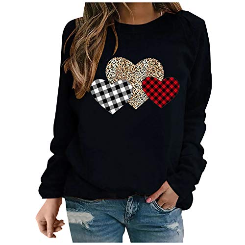 Zilosconcy Sudaderas Mujer Baratas sin Capucha Camiseta de Manga Larga con Cuello Redondo para Mujer Otoño Invierno Paisaje Sudadera cálida Camiseta básica Pullover Blusas Tops