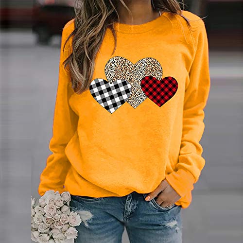 Zilosconcy Sudaderas Mujer Baratas sin Capucha Camiseta de Manga Larga con Cuello Redondo para Mujer Otoño Invierno Paisaje Sudadera cálida Camiseta básica Pullover Blusas Tops