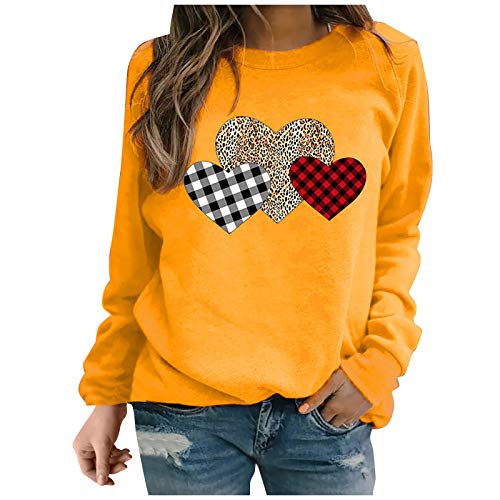 Zilosconcy Sudaderas Mujer Baratas sin Capucha Camiseta de Manga Larga con Cuello Redondo para Mujer Otoño Invierno Paisaje Sudadera cálida Camiseta básica Pullover Blusas Tops