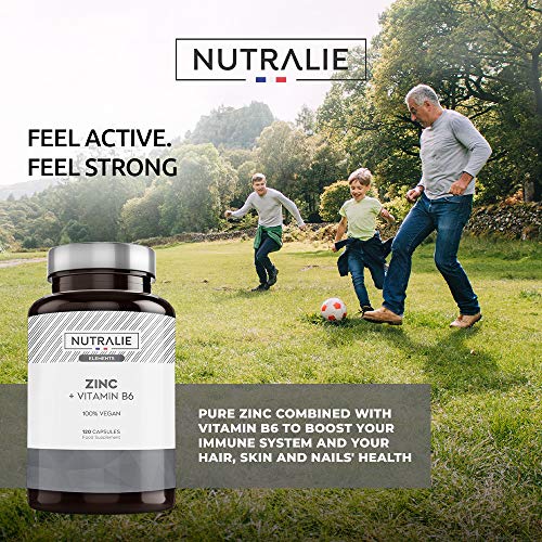 Zinc Puro Vegano Alta Dosis | Antioxidante y Contribuye al Sistema Inmunitario Normal con Zinc Citrato y Vitamina B6 | 120 Cápsulas Veganas Nutralie Zinc Puro Vegano Alta Dosis | Antioxidante y Contribuye al Sistema Inmunitario Normal con Zinc Citrato y Vitamina B6 | 120 Cápsulas Veganas Nutralie