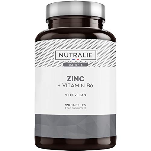 Zinc Puro Vegano Alta Dosis | Antioxidante y Contribuye al Sistema Inmunitario Normal con Zinc Citrato y Vitamina B6 | 120 Cápsulas Veganas Nutralie Zinc Puro Vegano Alta Dosis | Antioxidante y Contribuye al Sistema Inmunitario Normal con Zinc Citrato y Vitamina B6 | 120 Cápsulas Veganas Nutralie