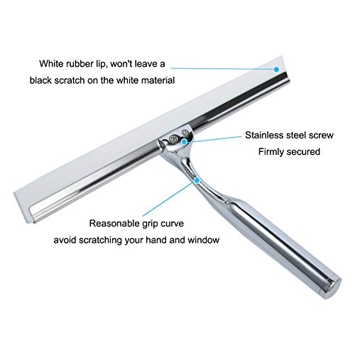 Zindoo Limpiacristales Ducha baño y Ducha Borrador Acero Inoxidable Limpiacristales con Colgador de Pared Baño Borrador +1 Cuchilla de Silicona de Repuesto + 1 Gancho 25x17 cm (LxW) Zindoo Limpiacristales Ducha baño y Ducha Borrador Acero Inoxidable Limpiacristales con Colgador de Pared Baño Borrador +1 Cuchilla de Silicona de Repuesto + 1 Gancho 25x17 cm (LxW)