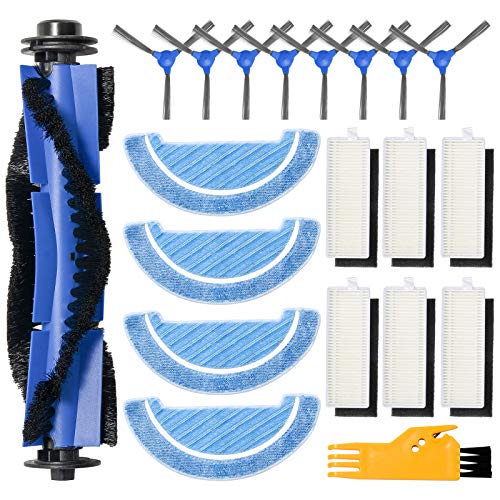 ZITFRI 20PCS Kit de Recambios para Cecotec Conga 1090 Robot Aspirador Repuestos de 6 Filtros HEPA 8 Cepillos Laterales 1 Cepillo Principal 4 Mopas de Fregona y Más, Accesorios Cecotec Conga Serie 1090