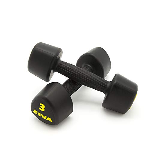 ZIVA Classic Studio 2 Mancuernas de 3KG, Unisex Adulto, Negro/Amarillo, Talla única ZIVA Classic Studio 2 Mancuernas de 3KG, Unisex Adulto, Negro/Amarillo, Talla única