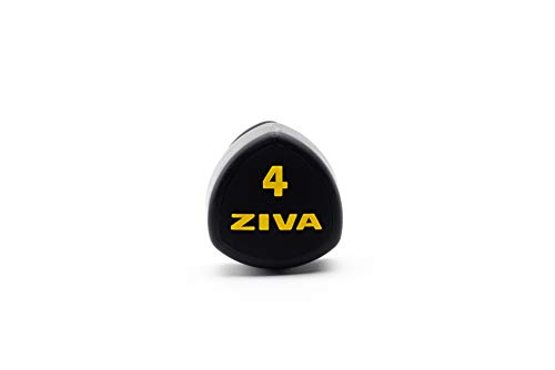 ZIVA Classic Studio 2 Mancuernas de 4KG Tribell, Unisex Adulto, Negro/Amarillo, Talla única