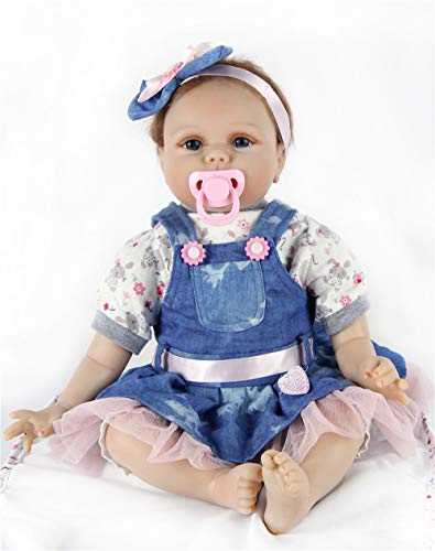 ZIYIUI 22" 55 cm Realista bebe Reborn Muñeca Vinilo Suave Silicona Niña Reborn Muñecos bebé Regalo de cumpleaños