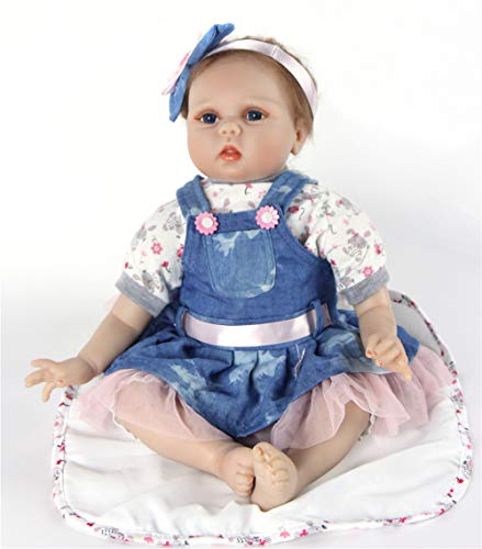 ZIYIUI 22" 55 cm Realista bebe Reborn Muñeca Vinilo Suave Silicona Niña Reborn Muñecos bebé Regalo de cumpleaños